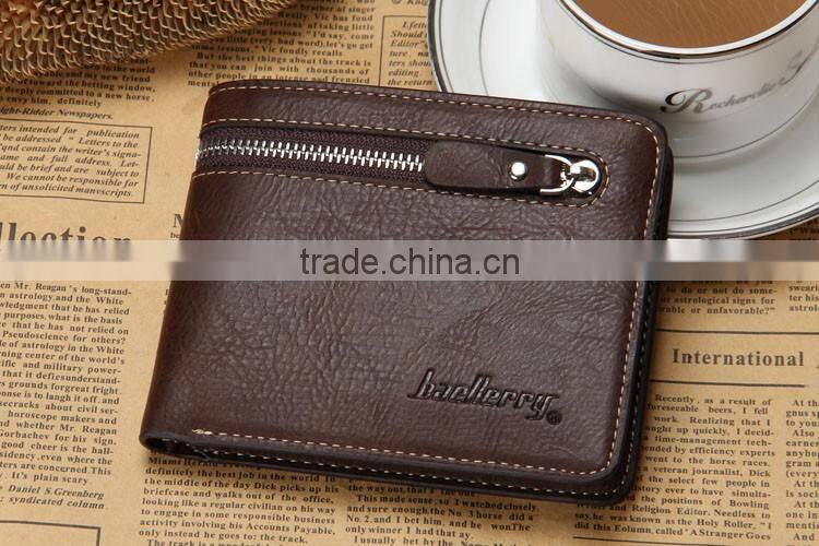High quality leather business with coin purse card holder baellerry men wallet