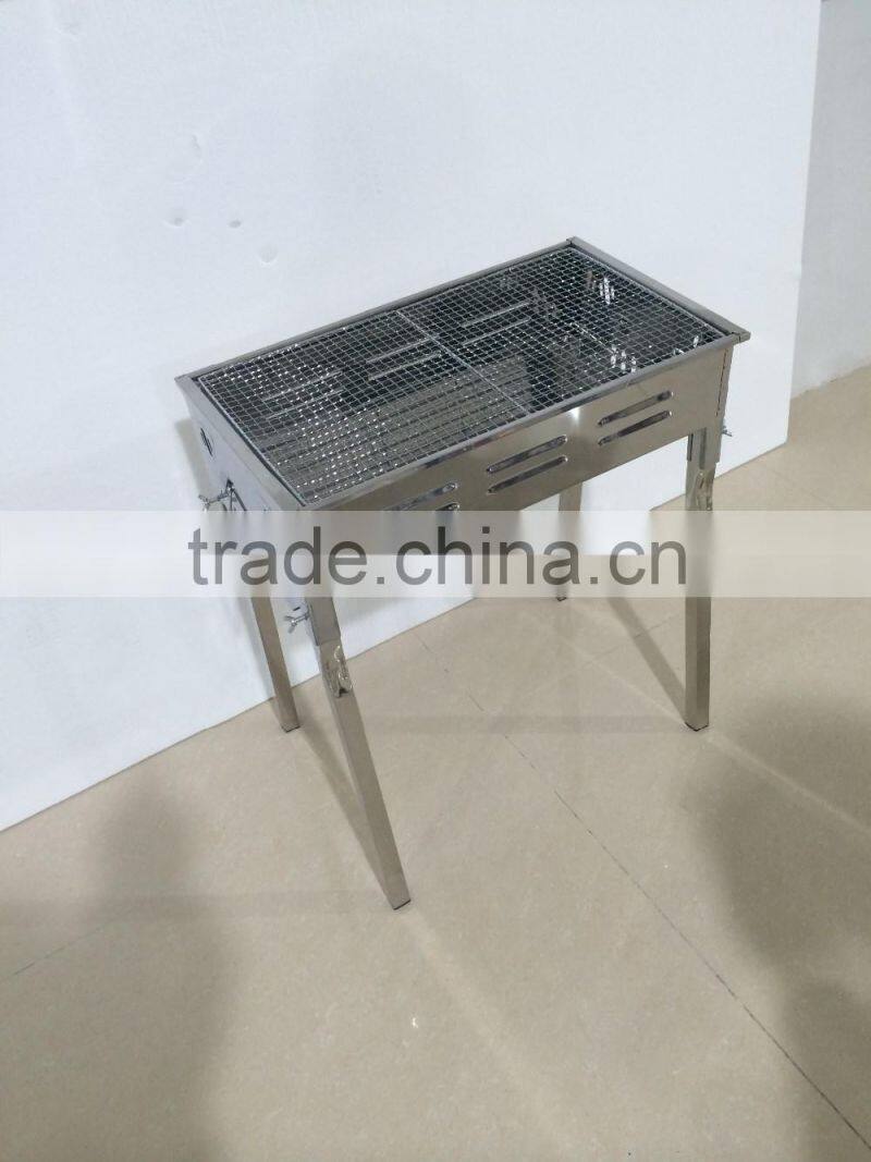 Hot sale portable and foldable stainless steel charcoal BBQ grill