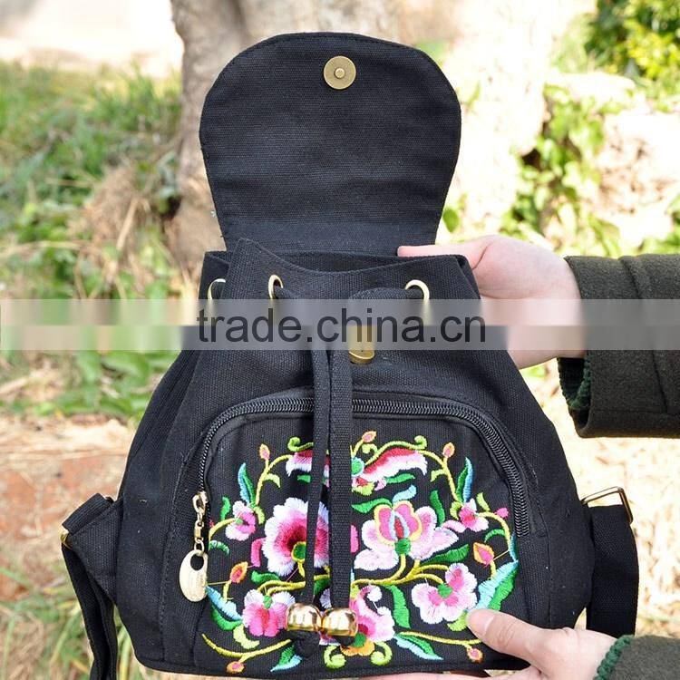 Vintage canvas backpack bag/Ladies shoulder bag fashion/special fabric beauty bags backpack canvas for kids