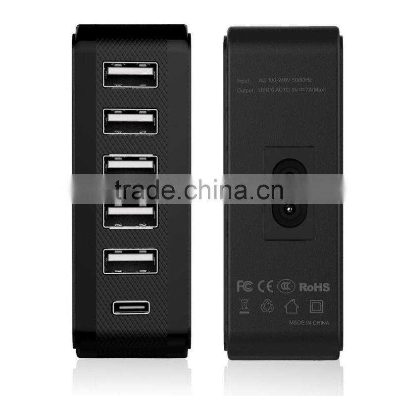 Sidiou Group PowerPort 6 35W 6-port USB charger with 1 type-C charge port Support tablet PC and mobile phone charging