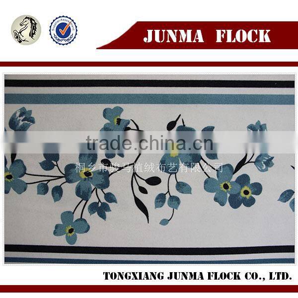 Bule Flower pattern Made in China100% Polyester Knitting Fabric for Shoes Gold Printing with High Quality