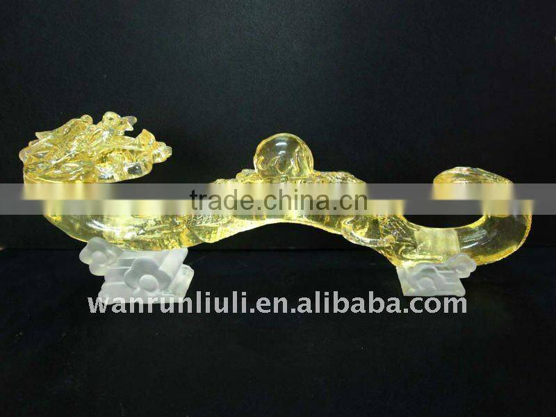 liuli glass art---fengshui dragon Ruyi--BS203