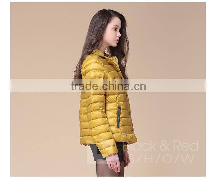 2015 New yellow low price quilted jackets for women whosale