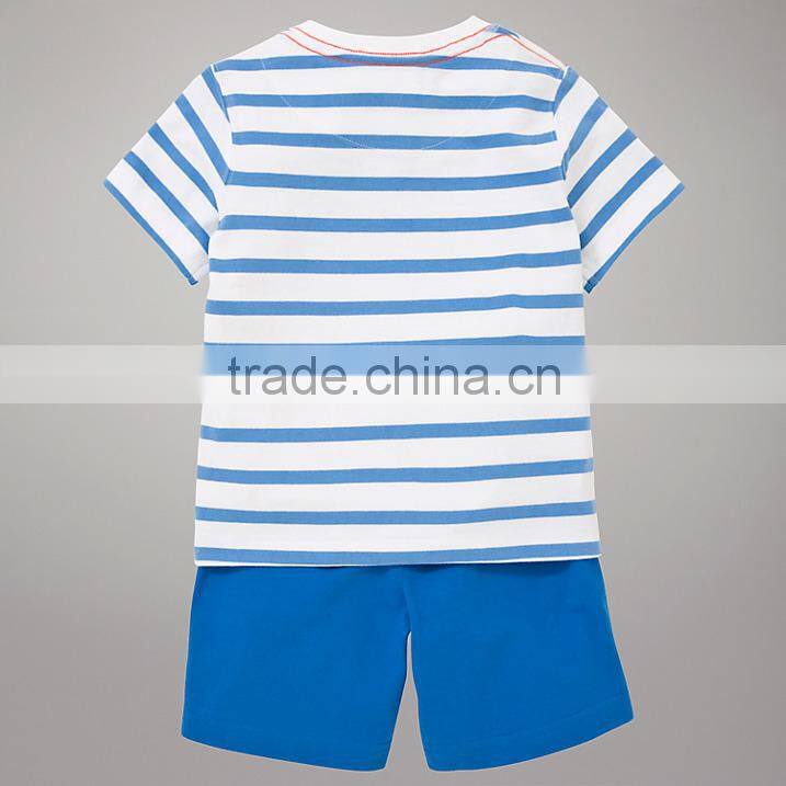 2014 high quality wholesale children summer clothing two pieces set for boys