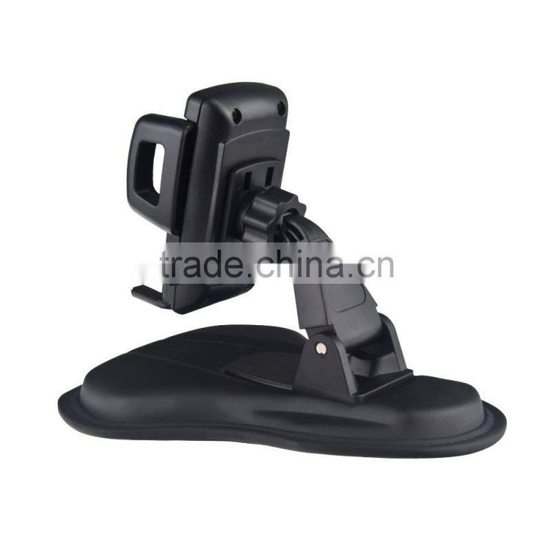 Anti-skid PU injection base one button release bracket car dashboard phone holder for mobile phone and GPS