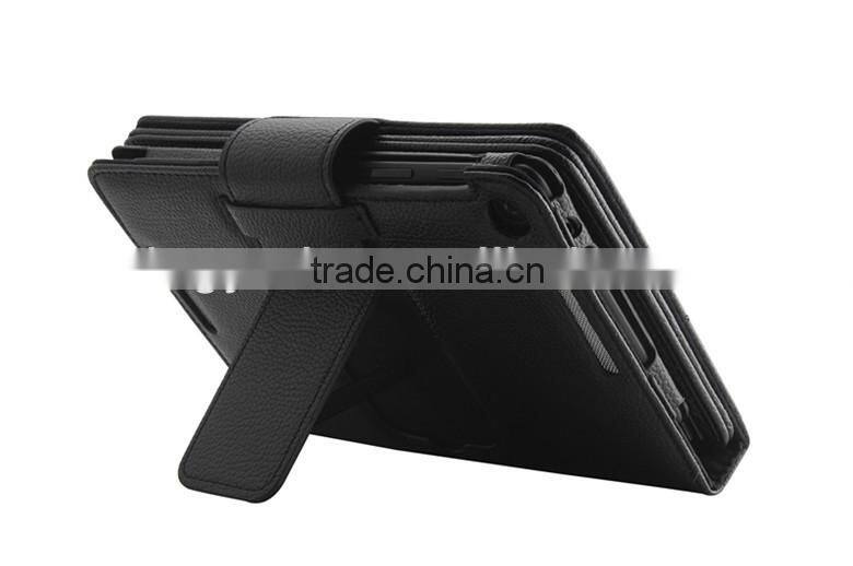 Detachable wireless bluetooth keyboard leather case for Google Nexus 7 With Black