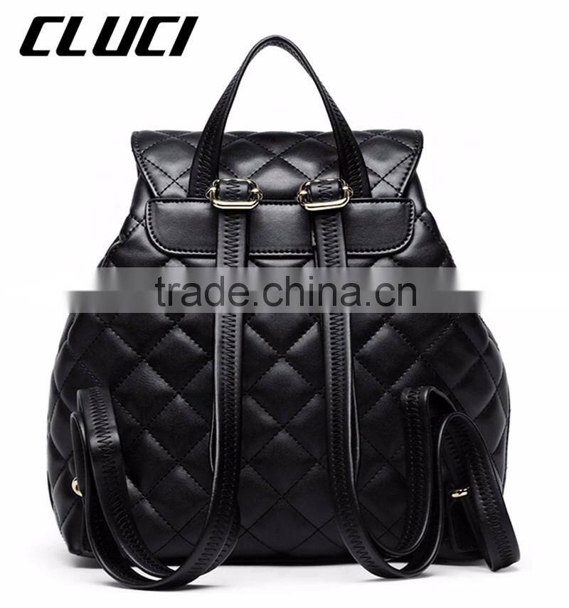 leather plaid girls branded college bag backpack stylish with chain