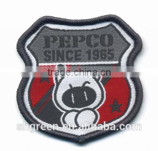 working uniform sewing on fabric badge patch