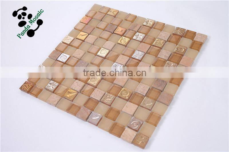 MB SMP33 Sweet Home Decorative Glass Mosaic Mix Natural Stone Mosaic Tile Hotel Mosaic Wall Tile
