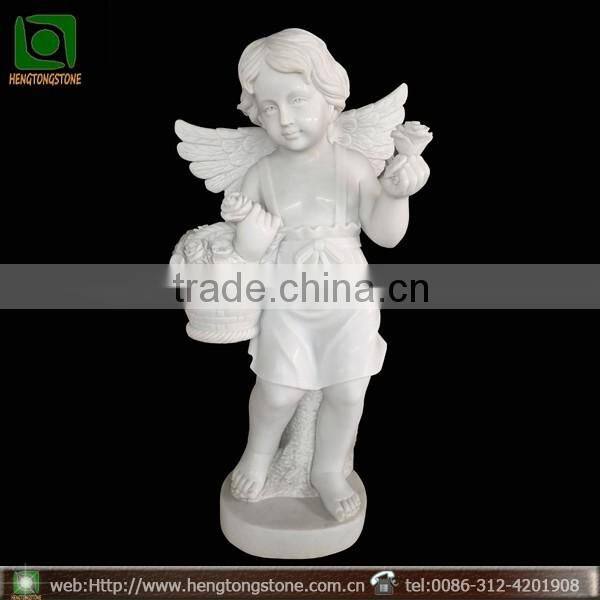 White Marble Little Angel Statue