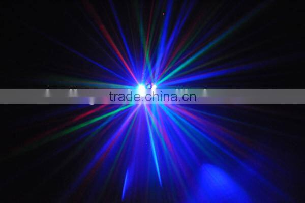 3 IN 1 rgb led + white strobe+ 8 patterns mini laser party light