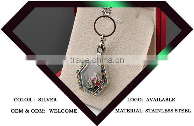 OEM Accept fahion 316l stainless steel jewelry floating locket designs
