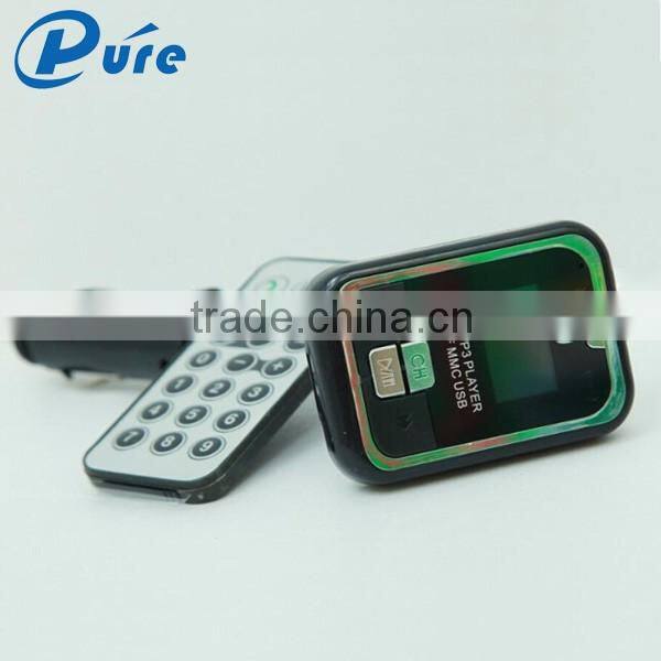 2016 Hot sale car usb mp3 music player bluetooth car kit FM transmitter with Cigarette lighter power supply