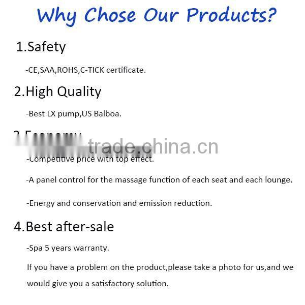 2140mm Big Size 7 Person Hot Sale Acrylic Balboa Hot Tub Spa