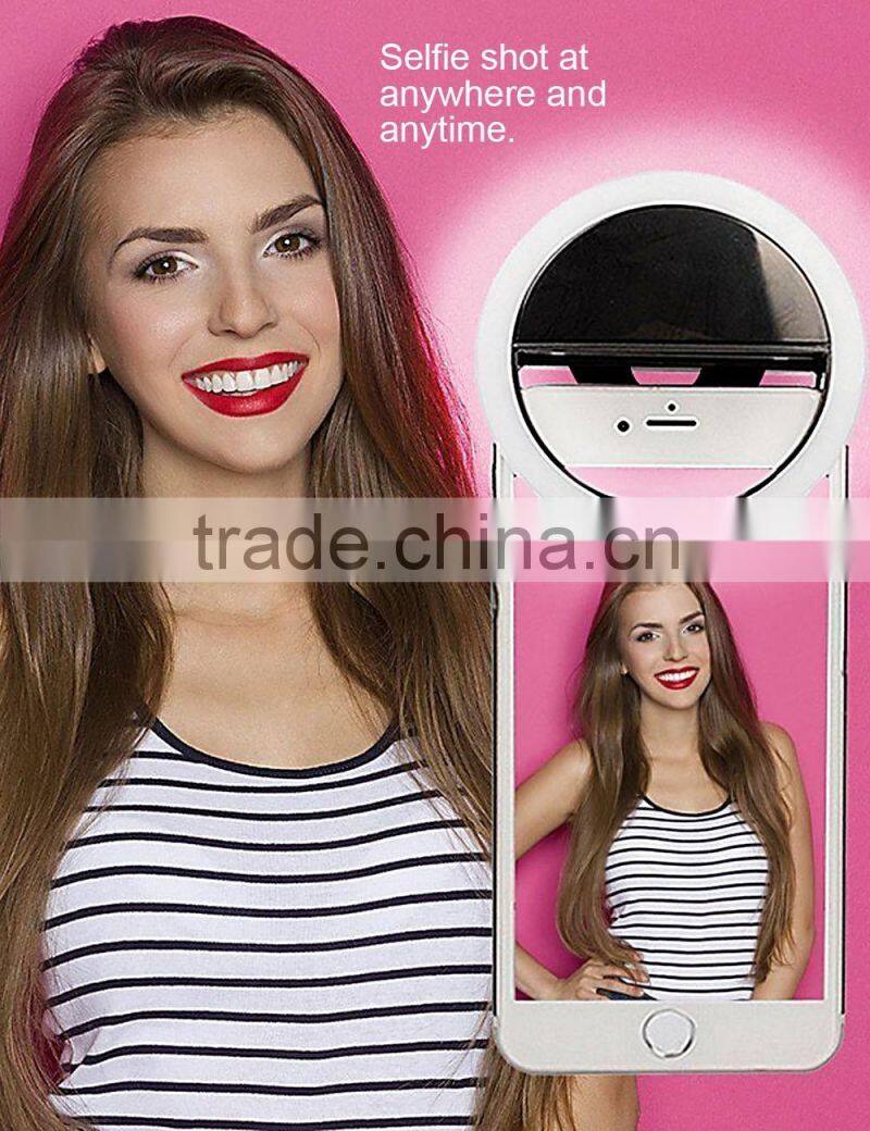 Rechargeable Selfie Ring Light Beauty Flashlight Li-Poly 36 LED Cellphone LED Fill Camera Light