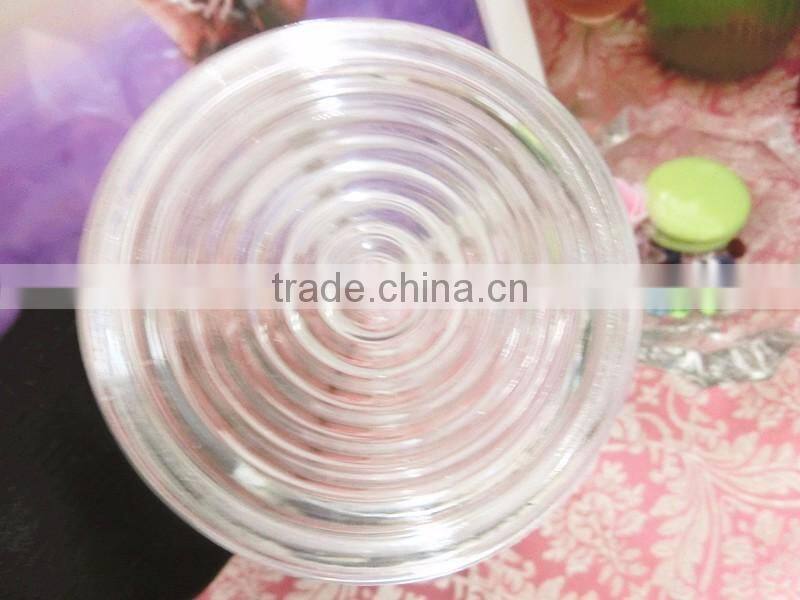 500ml round line shape clear glass material candle holder