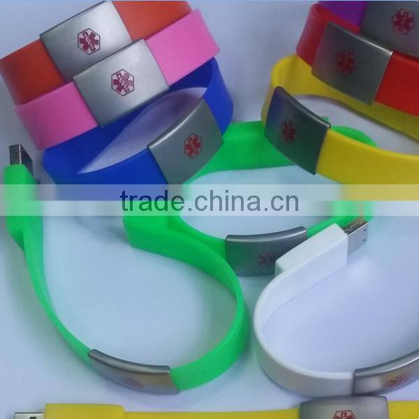 220*17mm pantone color silicone bracelet usb driver