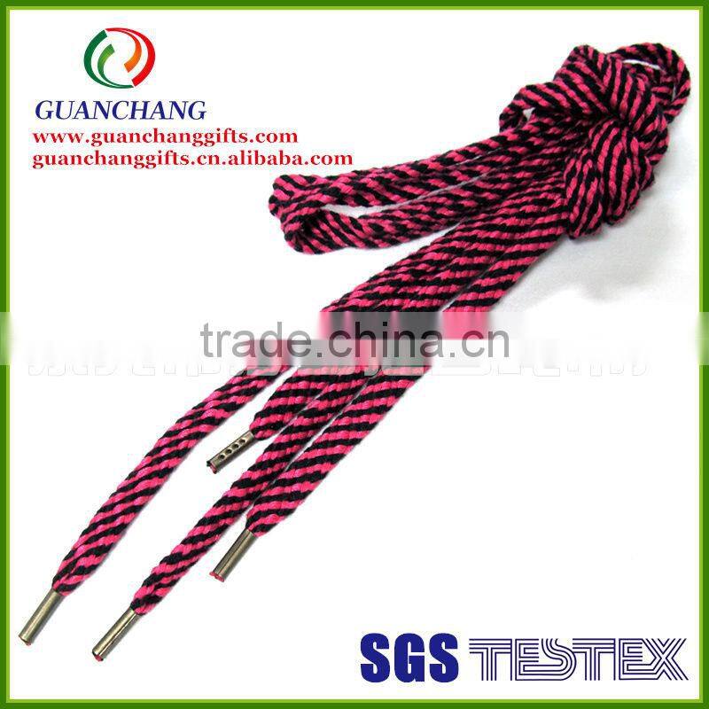 Factory custom polyester shoe lace whit special tips
