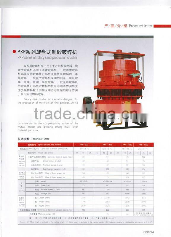 PXP series sand production crusher different form Cone crusher