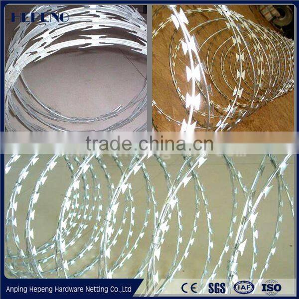 Hot dipped galvanized Razor blade wire