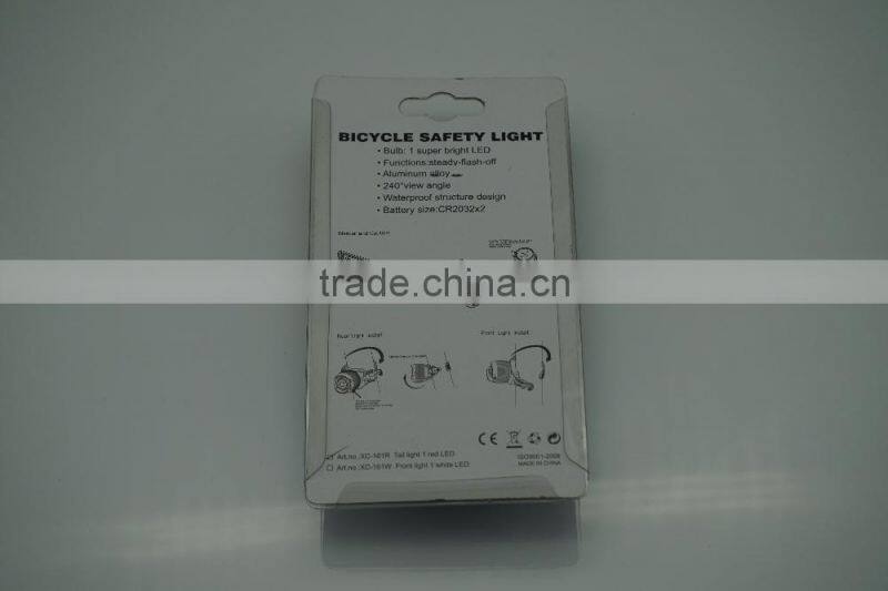 Aluminum alloy colour body of bike rear light,1 super bright red LED bike light,240 degree view angle