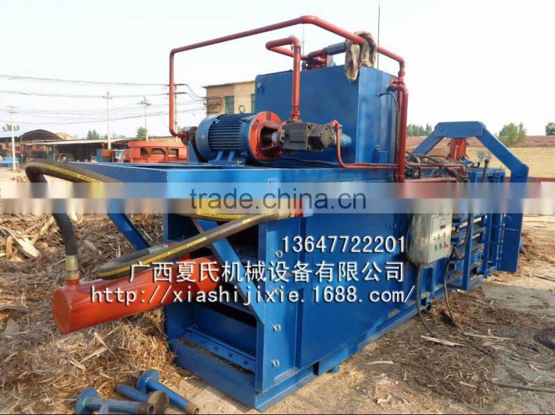 Hydraulic semi-automatic horizontal baler machine for Eucalyptus leather,baling press
