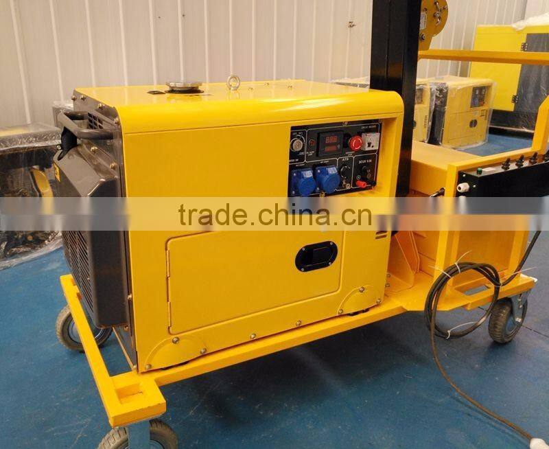 4x1000 watts single phase silent mobile light tower diesel generator