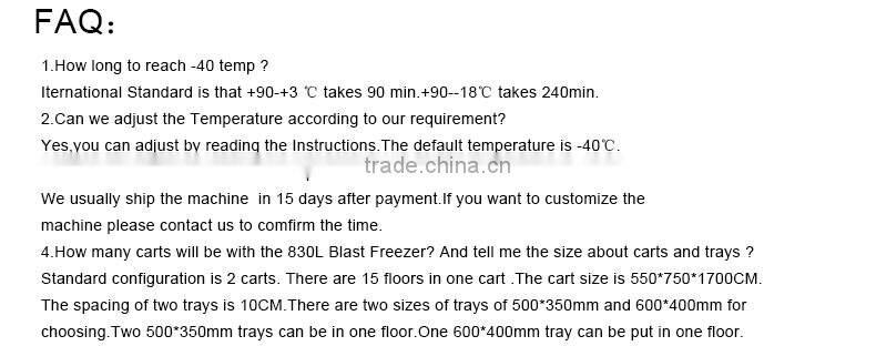 Compressor Shock Blast Freezer Equipment Squid Frozen Machine