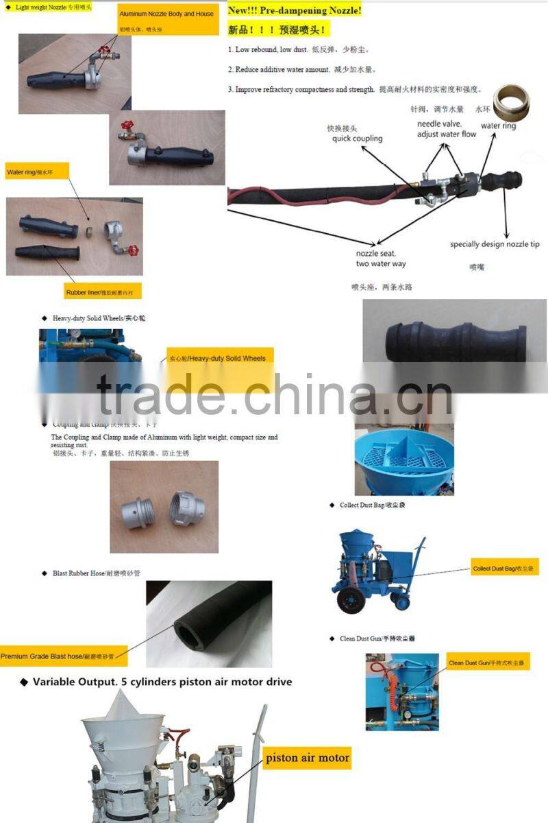 OEM supplier ISO certificate LZ3AR air motor driven dry refractory gunning machine