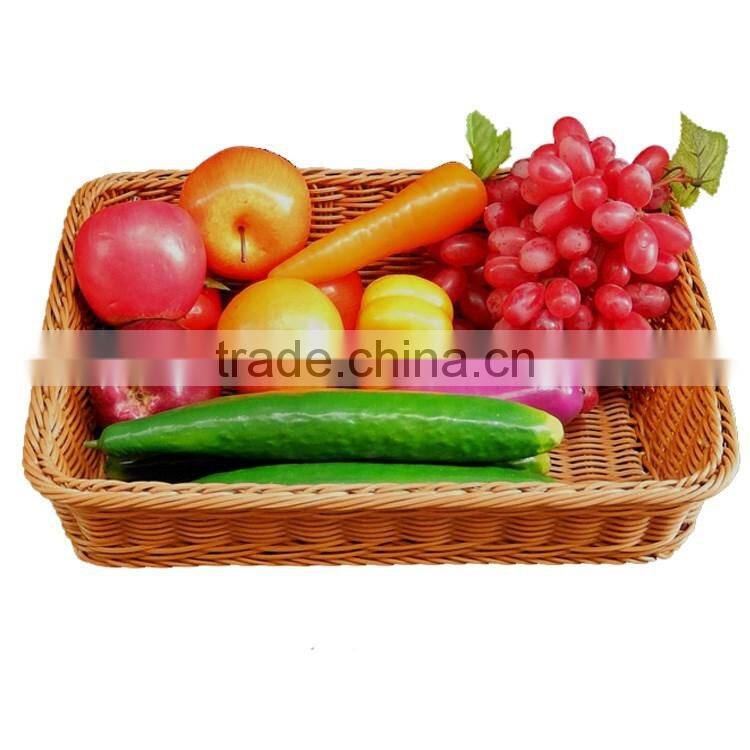 S&D Food Grade Hot Selling poly rattan rectangle handmade washable Fiber storage plastic fruit tray