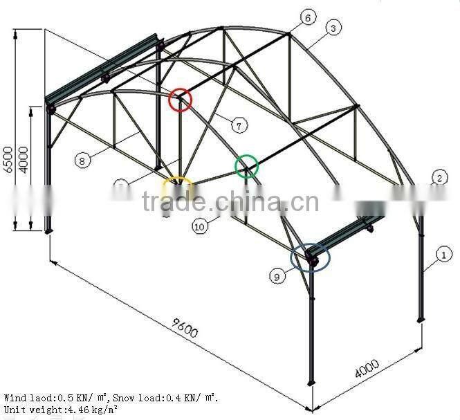 Multi Span Poly Film Agricultural Greenhouse Shanghai
