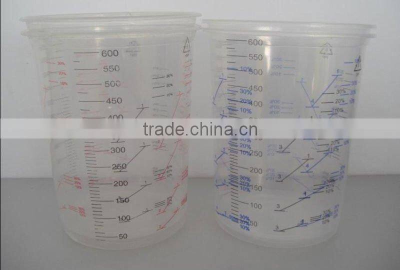 transparent poly paint calibrated mixing cups