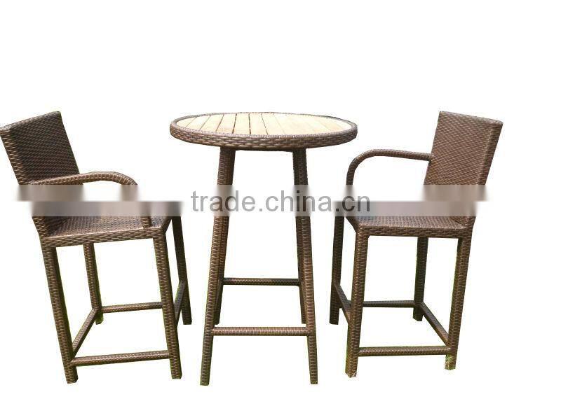 2015 new style rattan bar table and stools furniture (CF783-2)