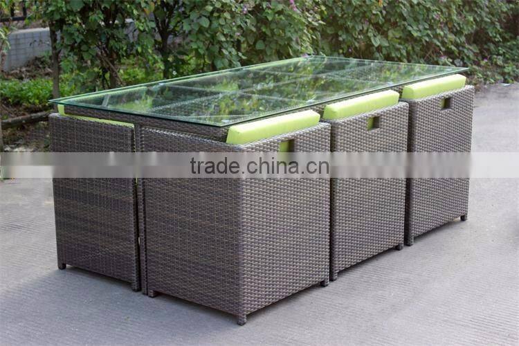 Viro rattan space saving cube dinning set