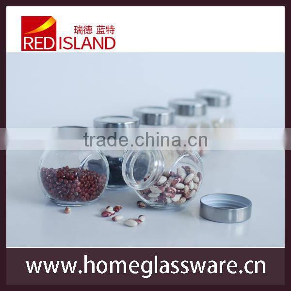 Multipurpose glass spice jars with stainless steel lid