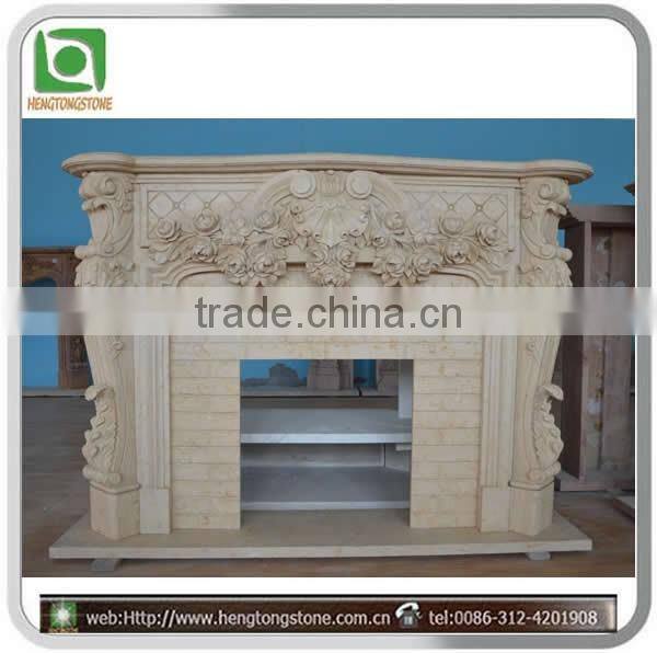 Quyang factory fireplace mantel marble