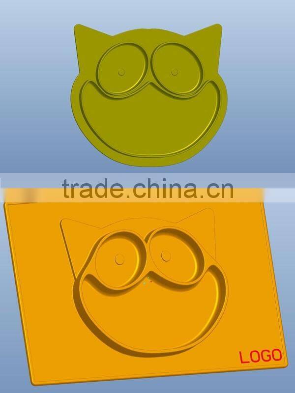 silicone baby toddler suction feeding mat bowl with matched cover presser easy freezer storage