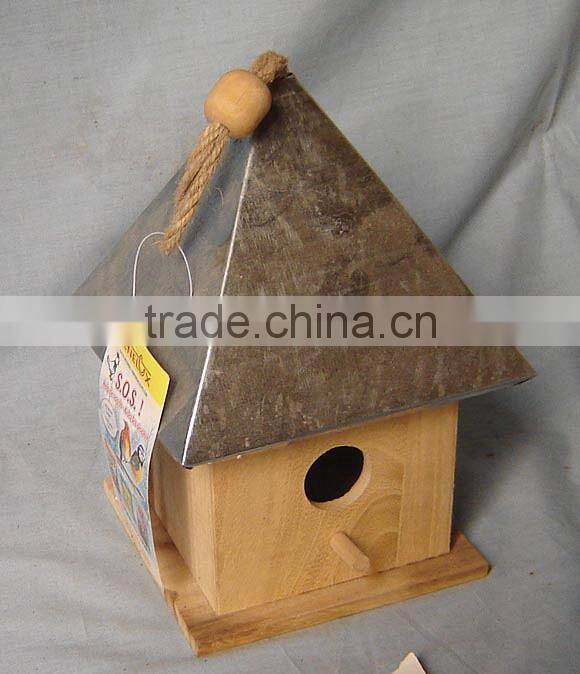 New unfinished wooden bird house