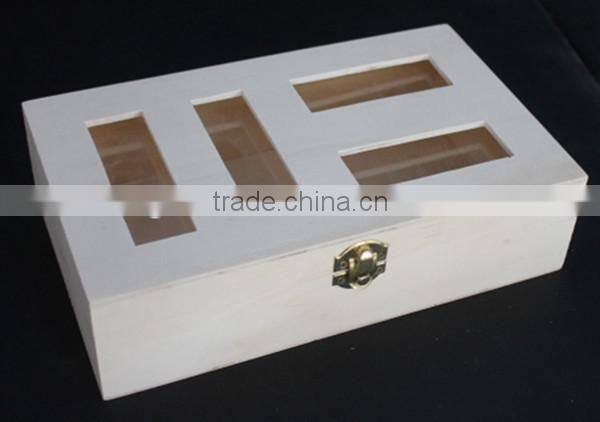 FSC carved decorative fancy wooden candy storage boxes with heart window for christmas gift