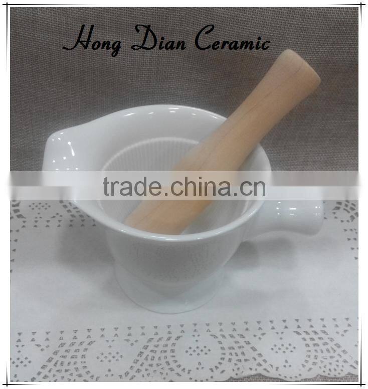Herbs&Spices Grinder, Kitchenware Tool,porcelain bowl for grinding, Mortar and Pestle