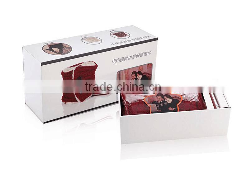 New Arrival Electrical Heating Collar Couple Fasion Valentine Present Rechargeable Warm Scarf With Power Bank, Knitted Scarf