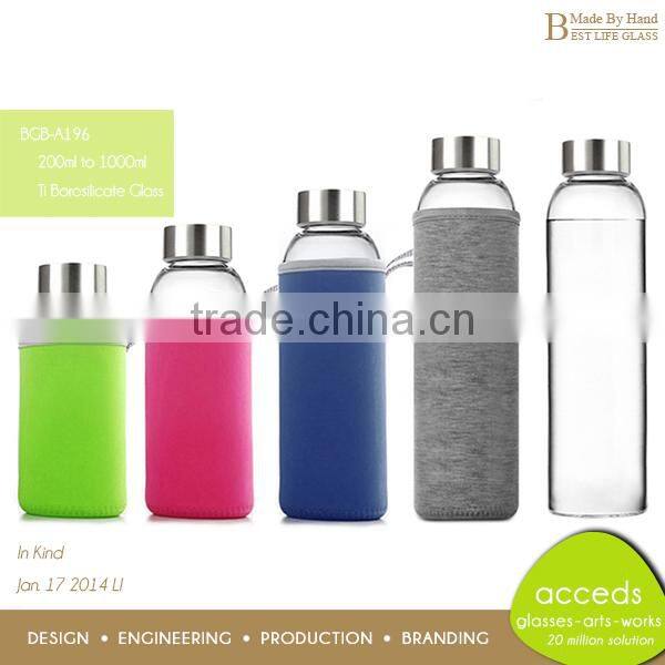 Heat Resistant Pyrex Wholesale Glass Water Bottle Kids