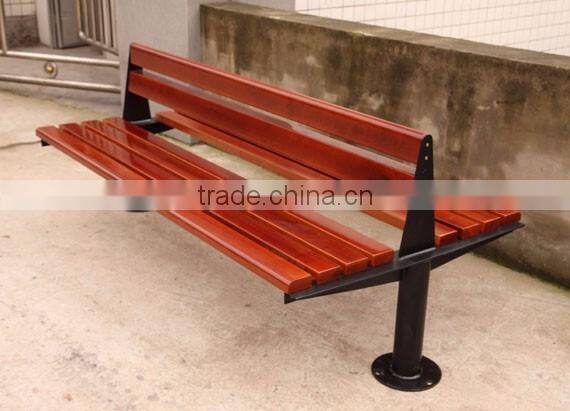 outdoor wooden bench for visitors