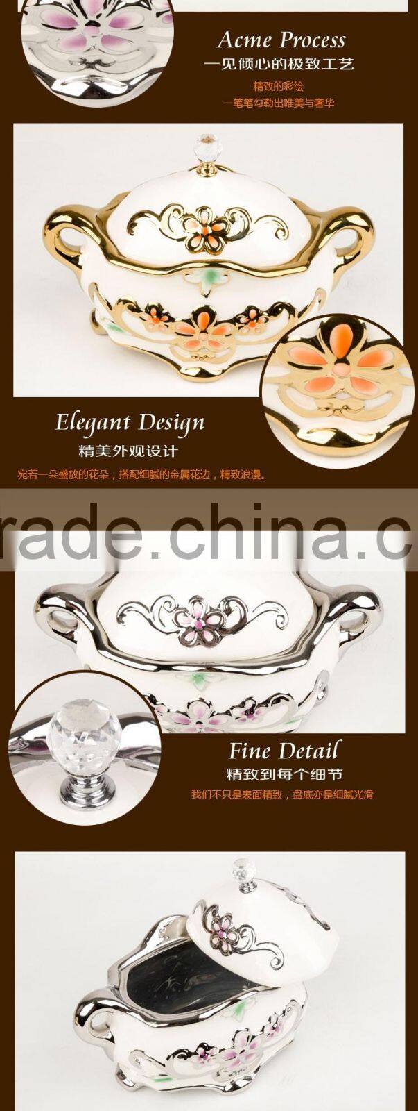 Hot Sale ceramic ashtray electroplating golden stocks
