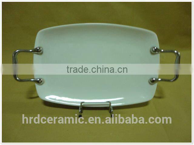 japanese&korean style stock ceramic plate with handle