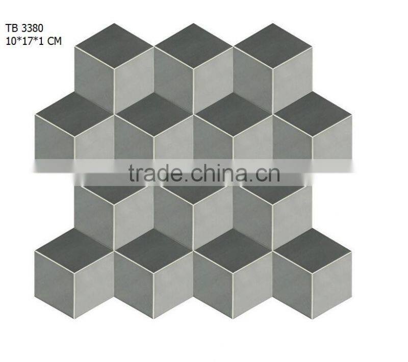 Hexagon concrete tiles with the gold painted tips