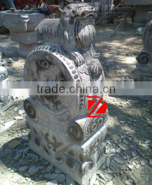 marble chinese antique lion statue on drum