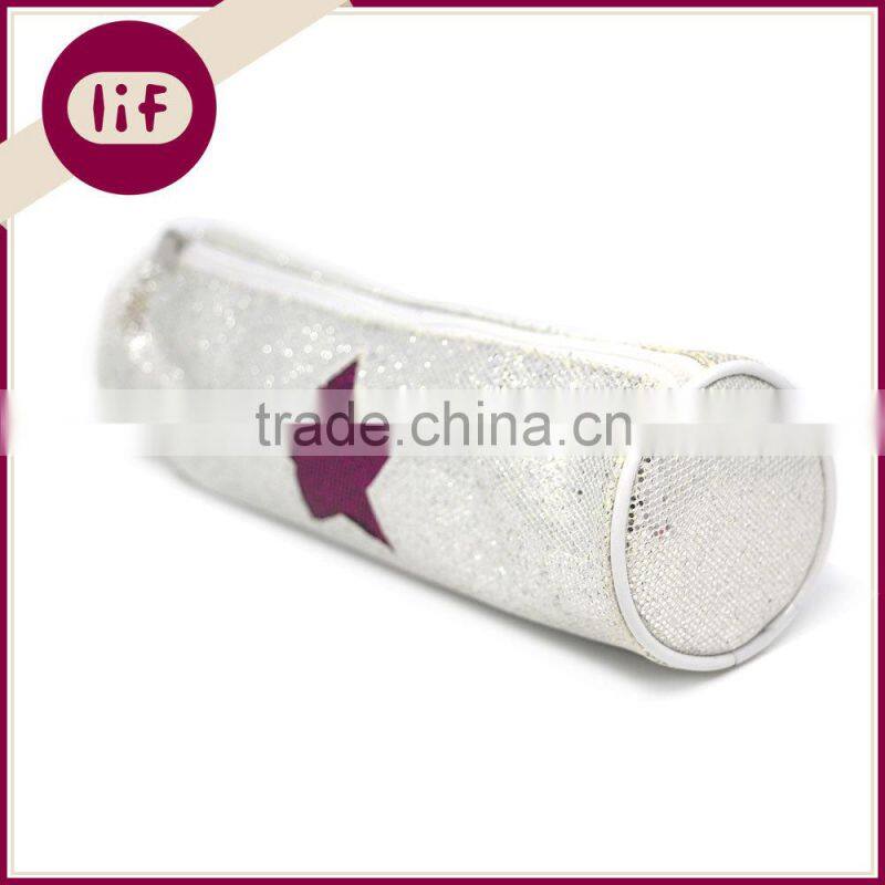 Chic Round Profile Glitter Pencil bag, With Star Glitter Pencil Bag, Shinning Pencil Bag