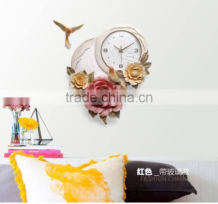 M11A Momoda Living room Creative modern hanging fancy elegant 3D flower wall clock quiet quartz decoration large wall clock