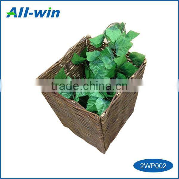 Garden tools rattan planter rustic wicker basket with inside lining